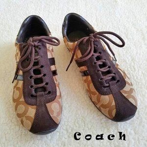 EUC Coach Suede And Canvas Sneakers